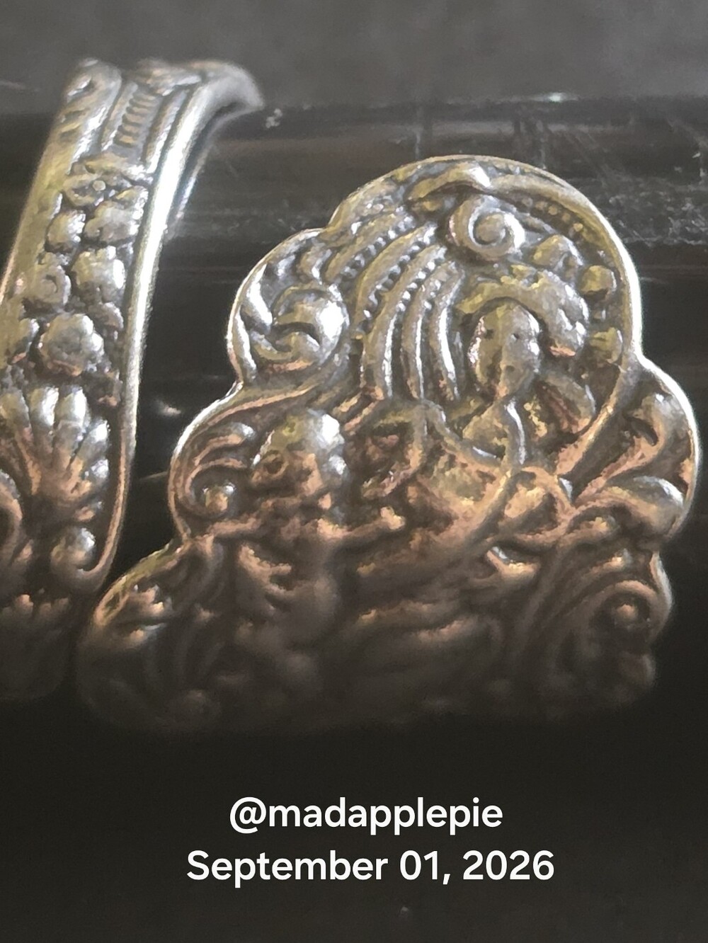 Sterling Silver Spoon Ring Goddess Venus Nymph Diety Mother Nude Woman #102